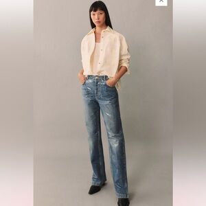 NEW Mango JEANS WITH SEQUINS UNDER SLITS Straight Leg Jeans 2